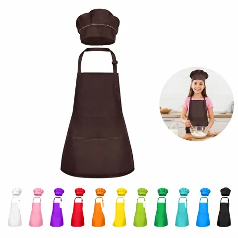 Kids Chef Hat & Apron Set, Adjustable for Ages 2-13 2