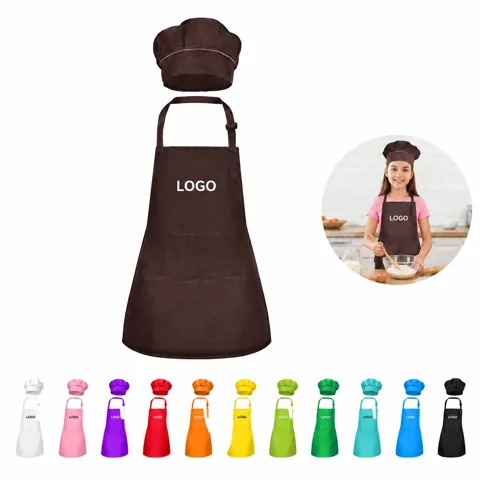 Kids Chef Hat & Apron Set, Adjustable for Ages 2-13