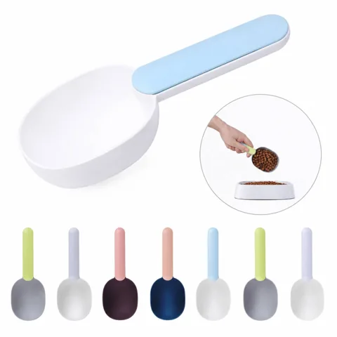 Ergonomic Pet Food Scoop with Measuring Marks for Cats and More 2