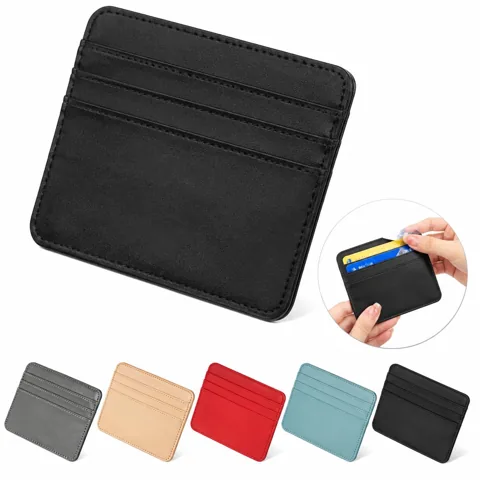PU 4-Slot Card Holder with Durable Flip Design 2