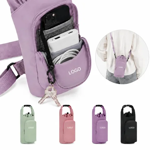 Insulated 40oz Water Bottle Carrier Bag with Adjustable