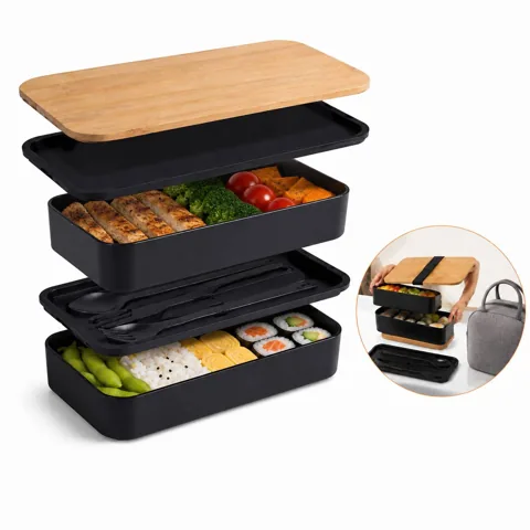 60 oz 2-Tier Bento Lunch Box with Compartments for Adults 2