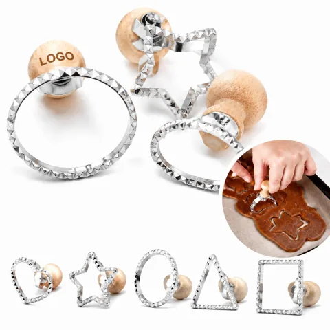 Wood Handle Ravioli Cutter with Stainless Steel Blade