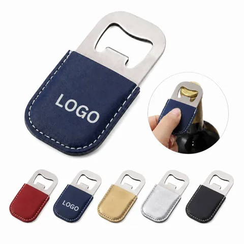 Leather Bottle Opener Keychain, Rust-Resistant Stainless