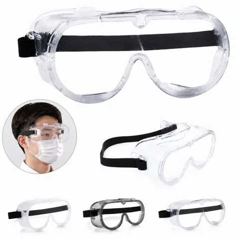 Anti-fog Safety Goggles with Adjustable Headband for Dust & 2