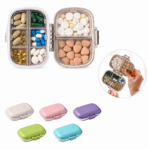 8-Compartment Sealed Pill Case, Portable Daily Organizer 2