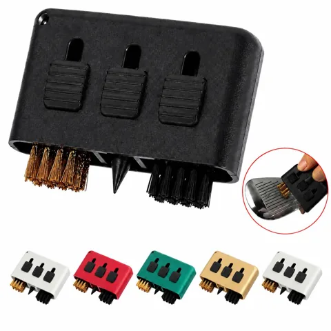 3-in-1 Retractable Golf Cleaning Brush with Nylon Bristle & 2