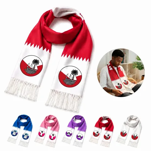 Custom Jacquard Stadium Scarf with Fringe for Soccer Fans 2