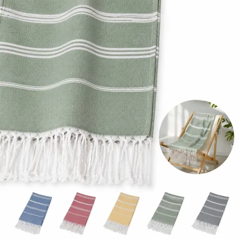 Oversized Quick-Dry Microfiber Beach Towel with Fringed 2