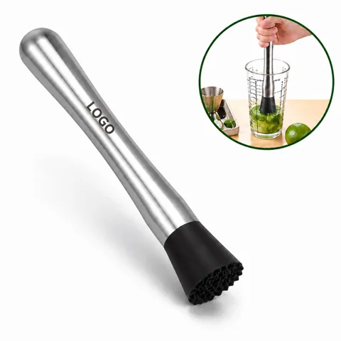 Stainless Steel Muddler with Nylon Head for Cocktails &