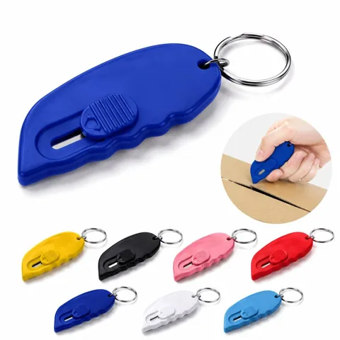 Mini Retractable Letter Opener with Keyring, Portable Safe 2