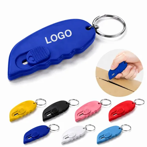 Mini Retractable Letter Opener with Keyring, Portable Safe