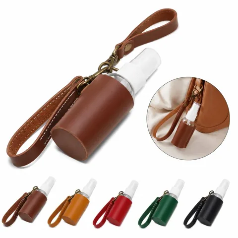 PU Leather Keychain Spray Bottle for Travel Perfume & 2