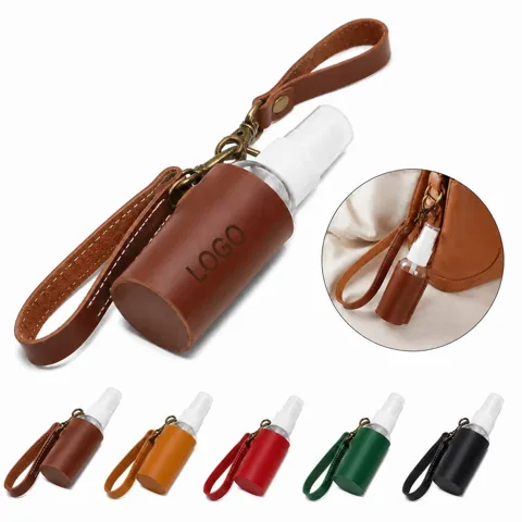PU Leather Keychain Spray Bottle for Travel Perfume &