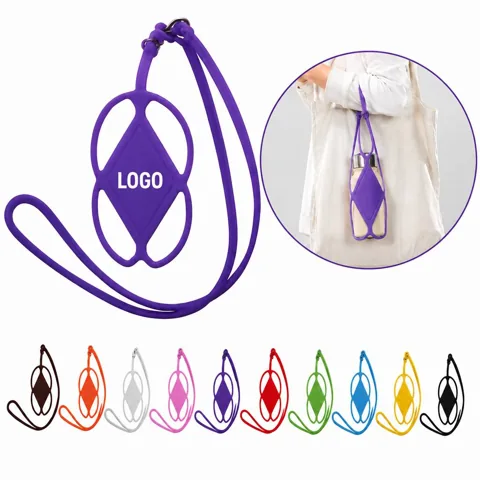 Silicone Neck Lanyard Phone Case with Card Holder Slim