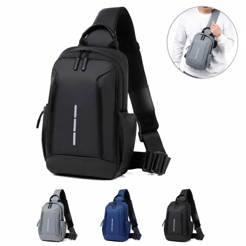 Oxford Crossbody Sling Bag with Earphone Port 2