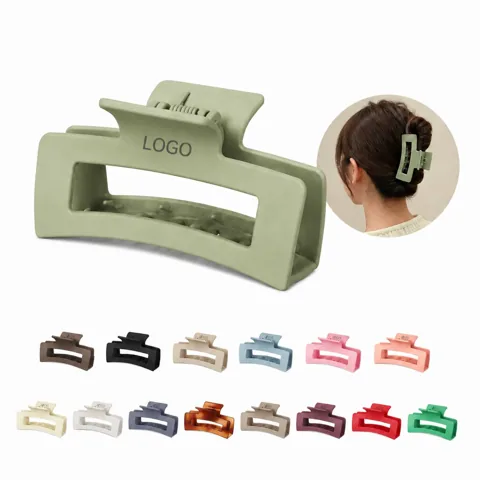 Full Color Acrylic Rectangle Hair Claw Clip for Secure