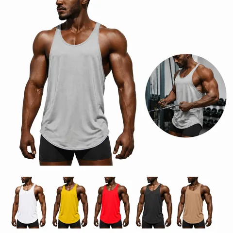 Men's Muscle Cut Racerback Tank Top for Gym Workout 2
