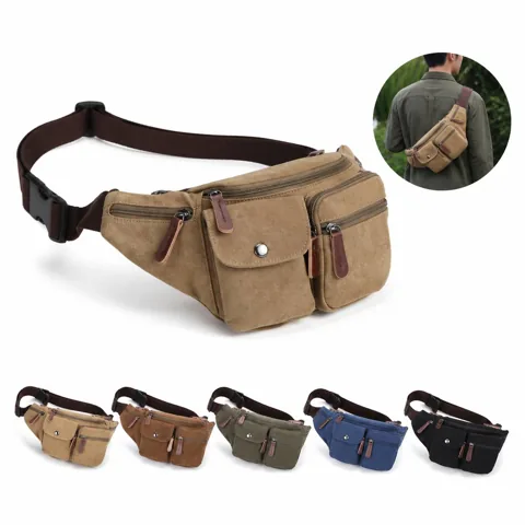 Pocket Adjustable Fanny Pack with 6 Zippered Compartments 2