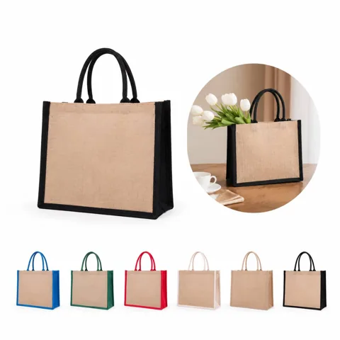 FRESNO Eco Friendly Jute Tote Bag Reusable Natural Shopping 2