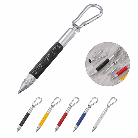 6-in-1 Multi-Tool Pen with Stylus, Level, Ruler, 2