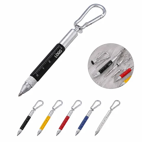 6-in-1 Multi-Tool Pen with Stylus, Level, Ruler,