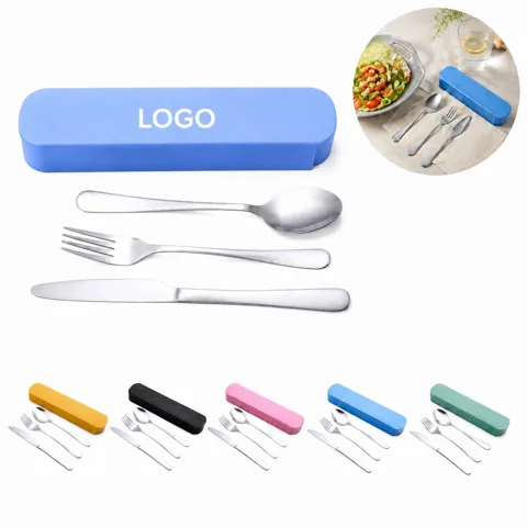 Reusable Stainless Steel Cutlery Set with Travel Case