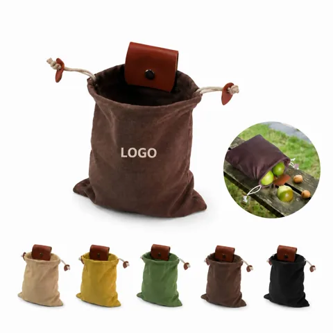 Waxed Canvas Foraging Pouch with Adjustable Strap