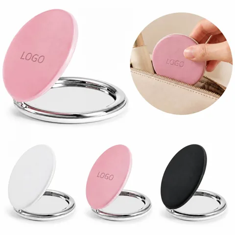 PU Leather Folding Pocket Makeup Mirror