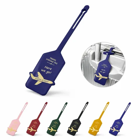 Heat-Sealed PU Luggage Tag with frosted ID panel 2