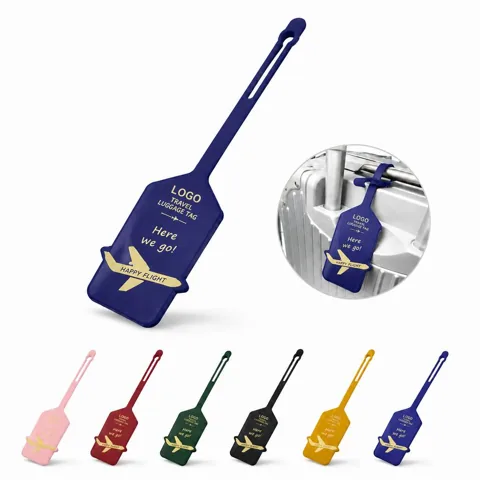 Heat-Sealed PU Luggage Tag with frosted ID panel