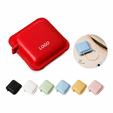 Retractable PU Leather Tape Measure, Square Body, Dual-Scale