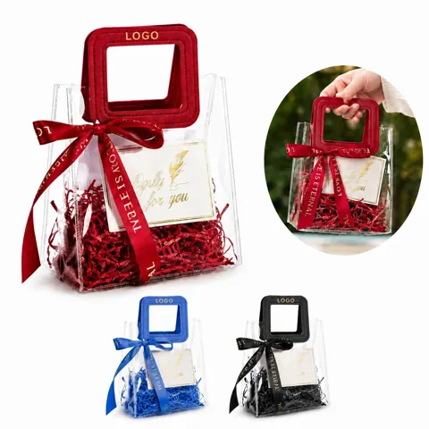 Waterproof Clear Gift Bags with Self-Seal Closure, 50 Pack