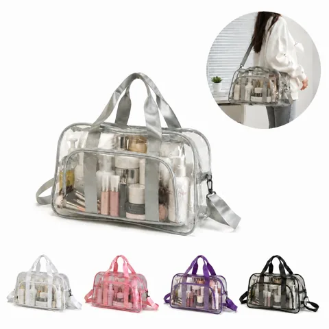 Clear PVC Duffel Bag for Travel, Stadium Approved Carry-on the Go 2