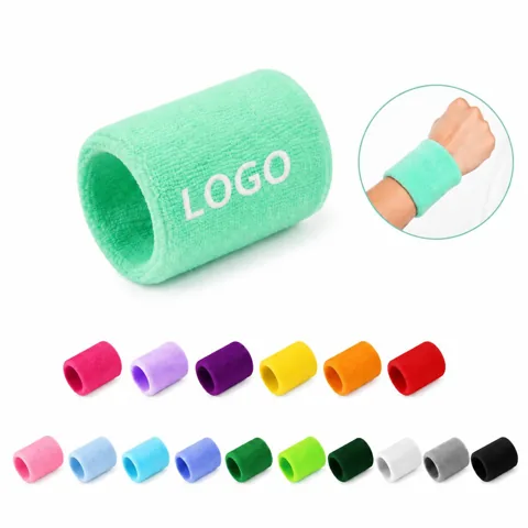 Embroidered Polyester Cotton Sport Wristbands for Everyday