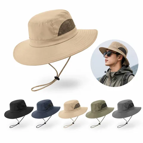 Quick-Dry Bucket Hat with Adjustable Drawstring for Sun 2