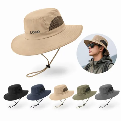 Quick-Dry Bucket Hat with Adjustable Drawstring for Sun