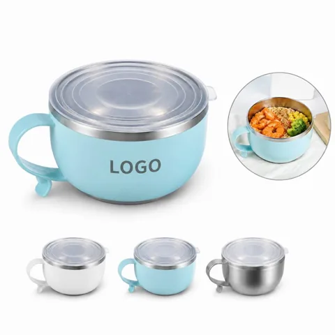 304 Stainless Steel Double Wall Insulated Noodle Bowl with Added Functionality