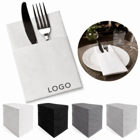 Disposable Cutlery Napkin Pocket with Reinforced Paper