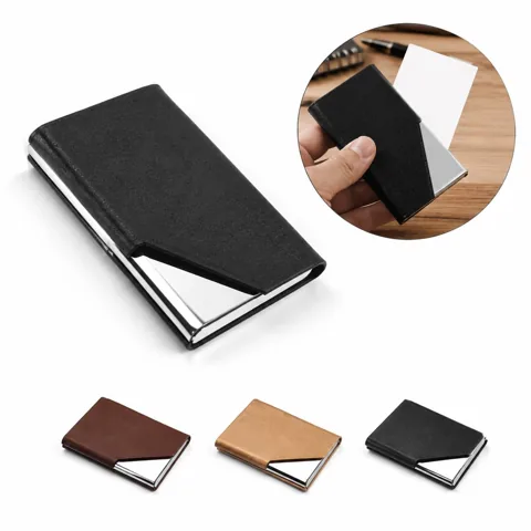 Magnetic Business Card Case with Sliding Metal Cover 2