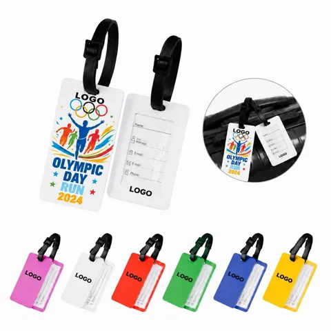 Bright PVC Luggage Tags with Business Card Holder for Travel
