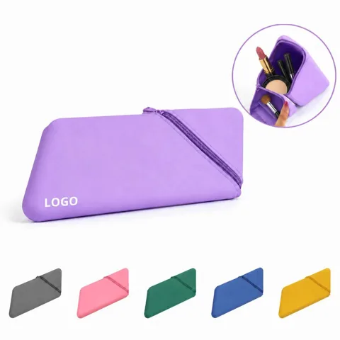 Foldable Silicone Travel Makeup Brush Holder with Multiple