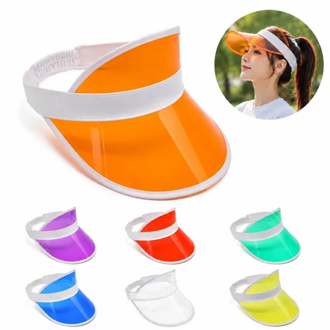 Clear PVC Sun Visor Hat for Summer Outdoor Sun Protection 2