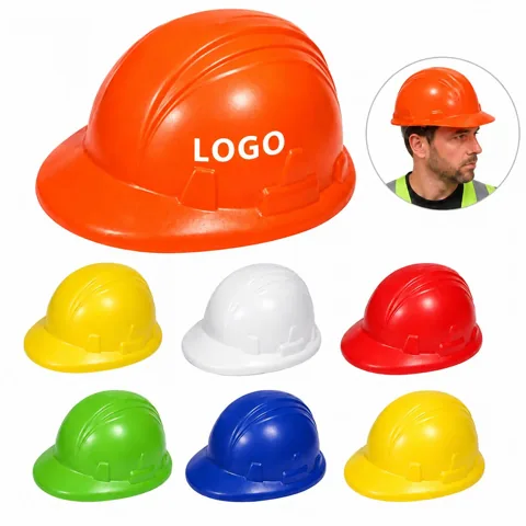 Customizable Hard Hat Stress Ball with Ergonomic Cushioning