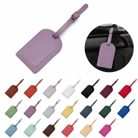 PU Leather ID Luggage Tag with Adjustable Strap 2