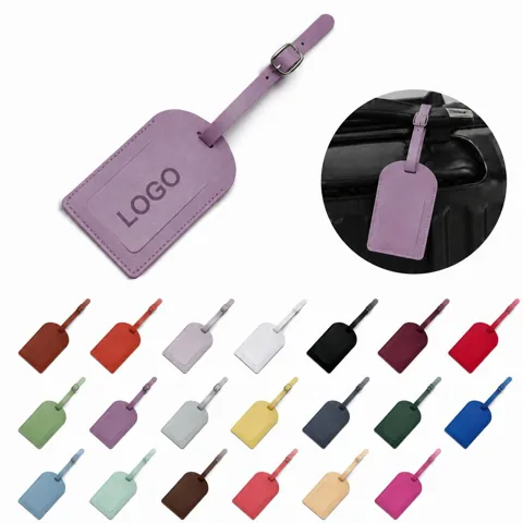 PU Leather ID Luggage Tag with Adjustable Strap