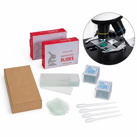 Pre-cleaned Microscope Slides Kit with Cover Glasses & 2