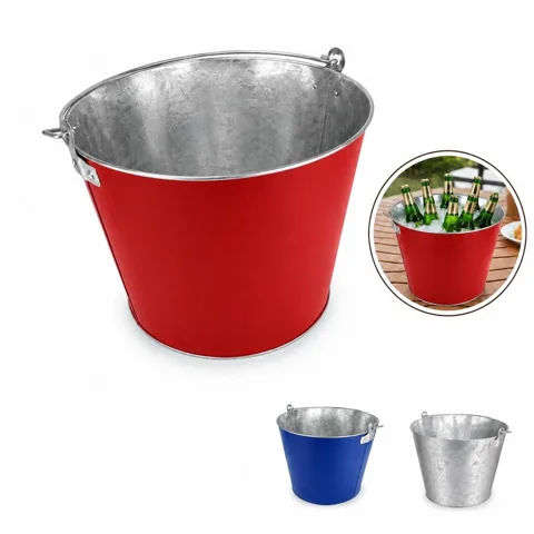 Galvanized Steel Ice Bucket 5 Quart with Handle 2
