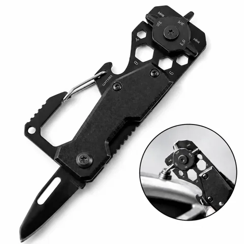 Stainless Steel Carabiner Multitool Knife with Bottle Opener 2