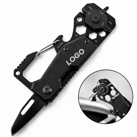 Stainless Steel Carabiner Multitool Knife with Bottle Opener